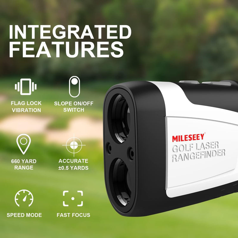 MiLESEEY Entfernungsmesser Golf mit Slope On/Off, 600M Golf Laser Entfernungsmesser mit Flag-Lock un