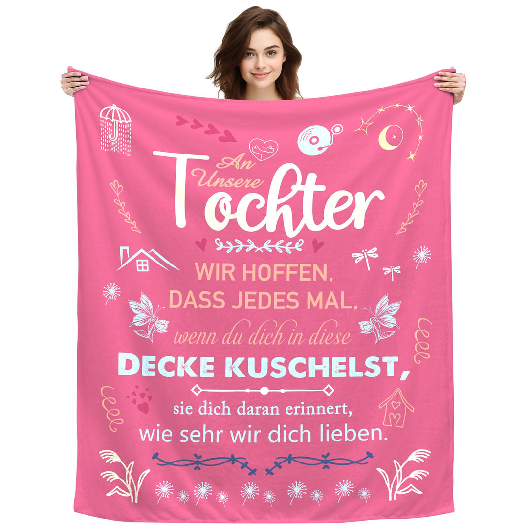 Original Geschenk An Unsere Tochter Kuscheldecke Dekoratives Decke Geschenkidee für Tochter Geburtst
