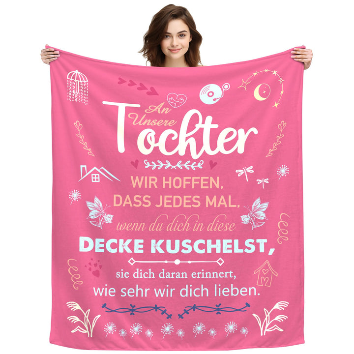Original Geschenk An Unsere Tochter Kuscheldecke Dekoratives Decke Geschenkidee für Tochter Geburtst