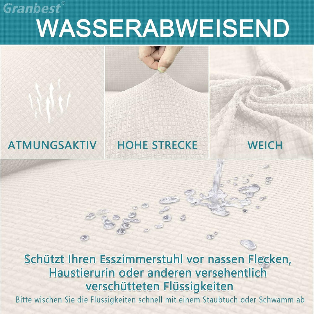 Granbest Premium Wasserdicht Esszimmer Stuhl Abdeckungen Satz Von 4, Stretch Hohen Zurück Stuhlhusse