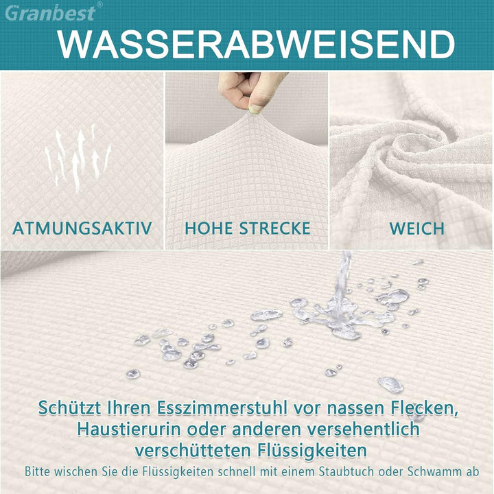 Granbest Premium Wasserdicht Esszimmer Stuhl Abdeckungen Satz Von 4, Stretch Hohen Zurück Stuhlhusse