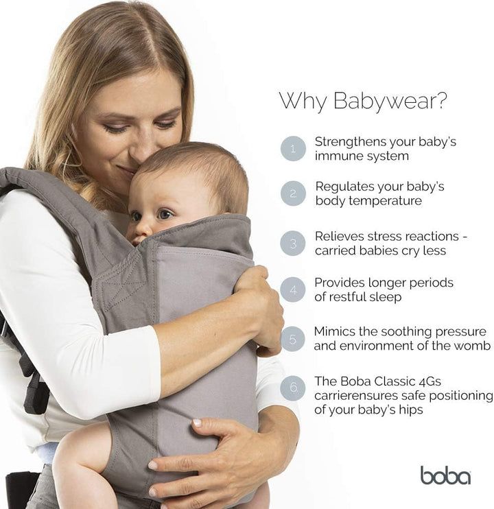 Boba Babytrage Classic Carrier - Babytragetasche im Rucksack Stil – Tragen Sie Ihr Kind auf dem Bauc