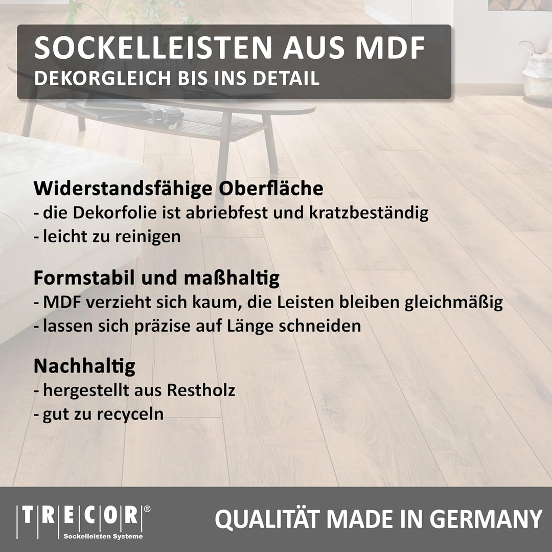 Sockelleiste KronoOriginal Cottage Höhe: 58 mm - Tiefe: 19 mm - Länge: 260 cm - Material: MDF mit De