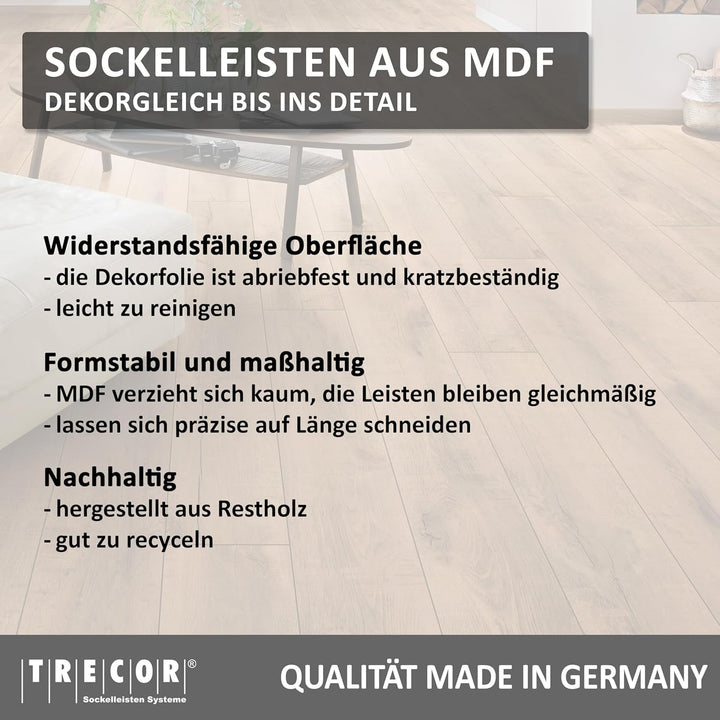 Sockelleiste KronoOriginal Cottage Höhe: 58 mm - Tiefe: 19 mm - Länge: 260 cm - Material: MDF mit De