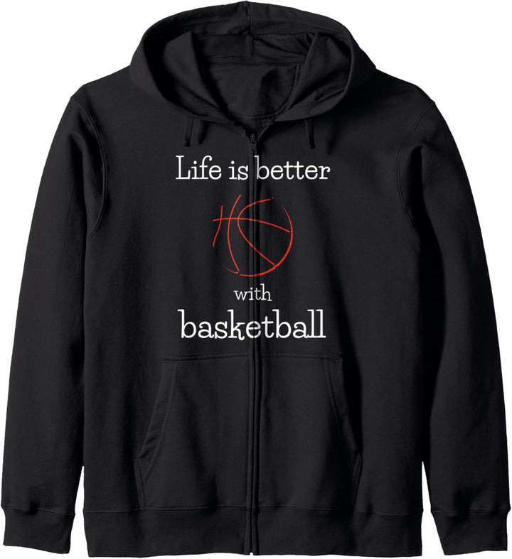 Das Leben ist besser mit Basketball Sport Fan Sportliches Kapuzenjacke