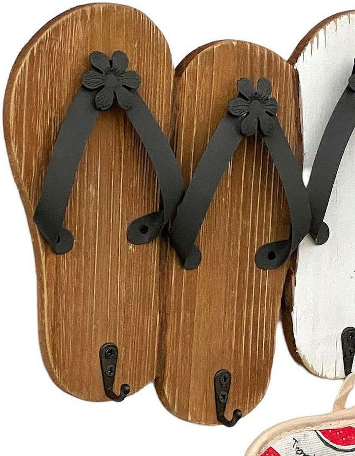 DanDiBo Hakenleiste Sandalen MR91 Garderobenleiste Holz Metall Weiss Handtuchhalter 60 cm Garderoben