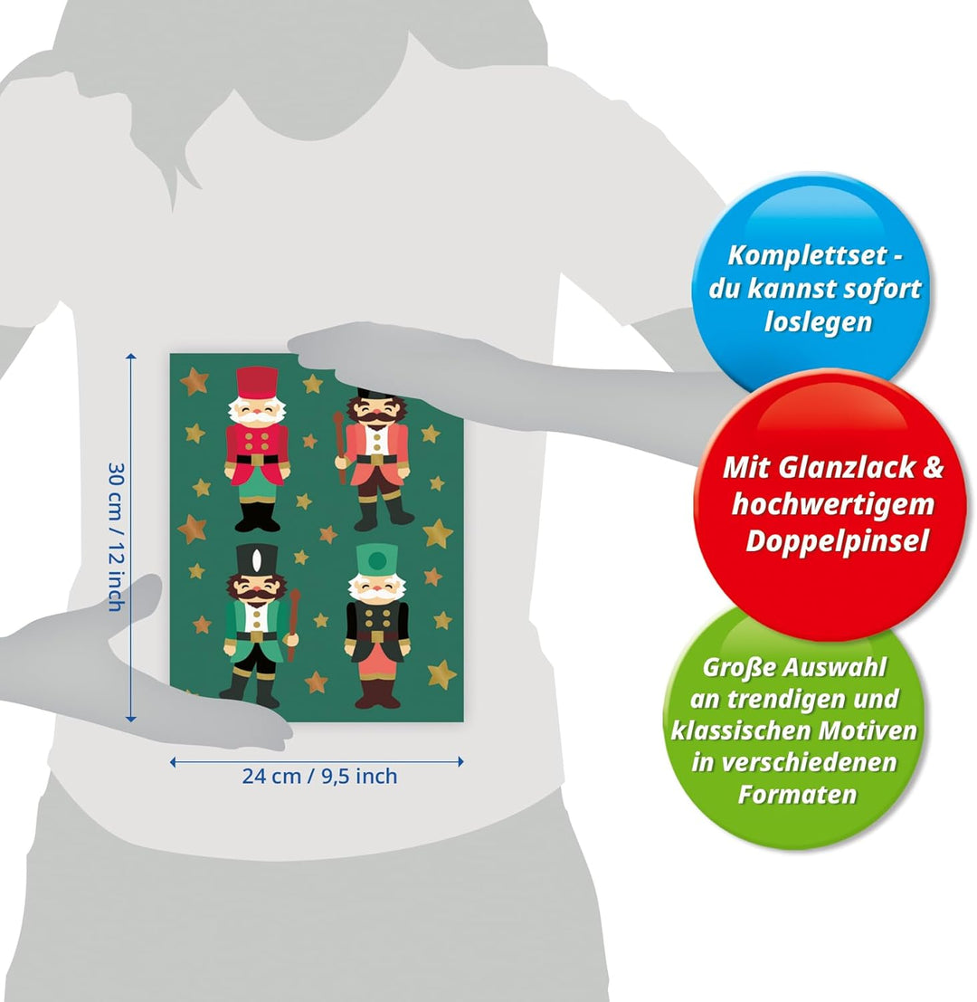 Ravensburger CreArt 23893 - Christmas Nutcracker Delight - Nussknacker Malen nach Zahlen Erwachsene,