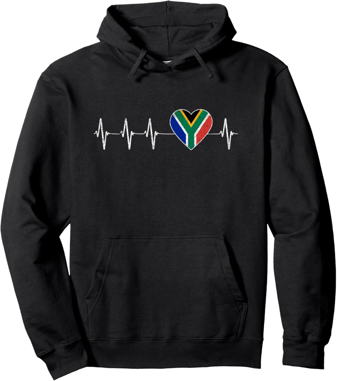 Südafrika Herzschlag Liebe Südafrika Flagge Herz Pullover Hoodie
