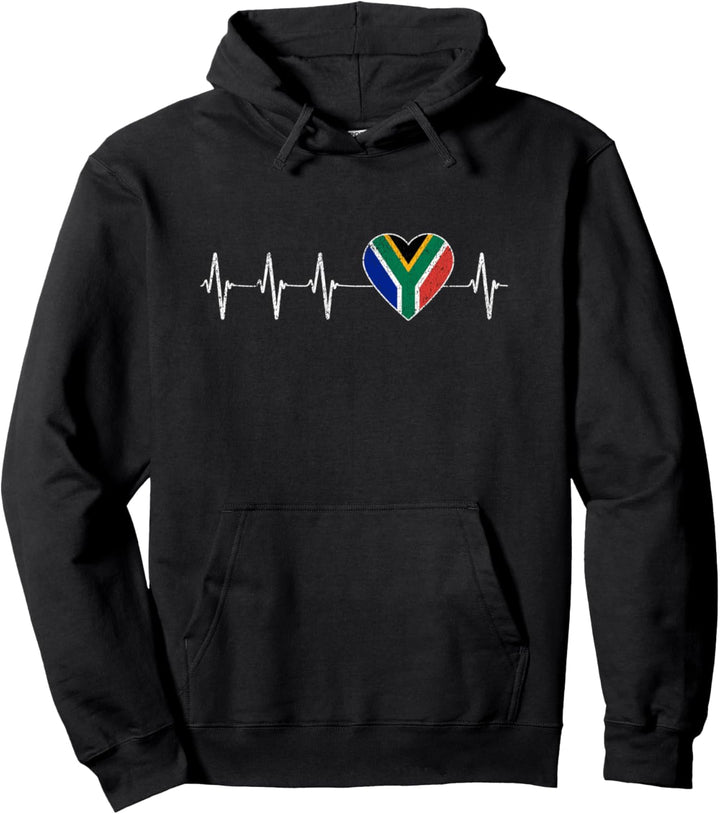 Südafrika Herzschlag Liebe Südafrika Flagge Herz Pullover Hoodie