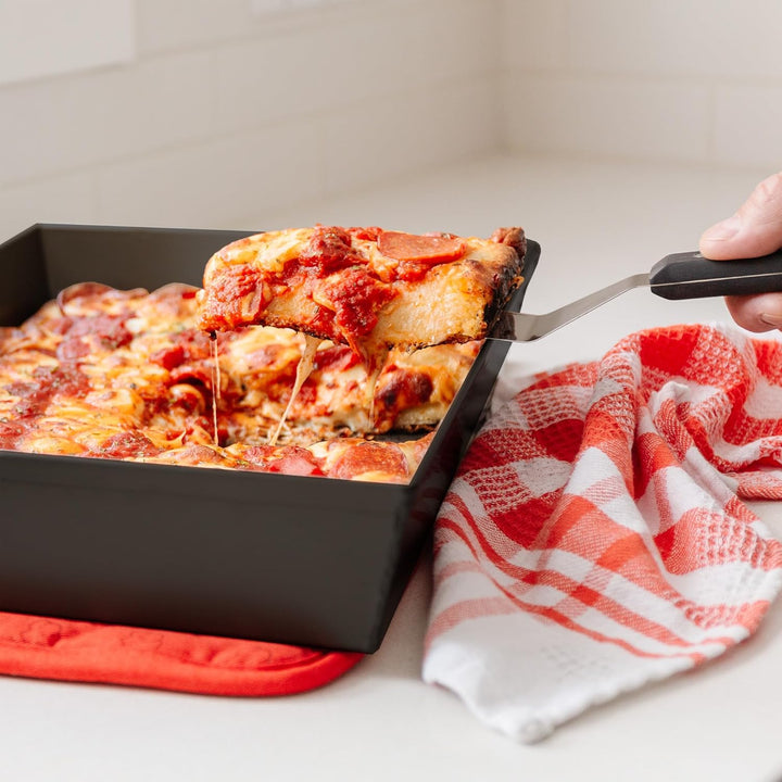 Chef Pomodoro Pizzablech – Pizza Backblech – Pizza Blech – Pizza Pan – Pizzaform rechteckig –Detroit
