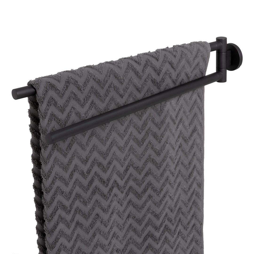 Tiger Noon Handtuchhalter mit zwei schwenkbaren Armen, Edelstahl, Farbe: Schwarz, B x H x T: 4,9 x 7