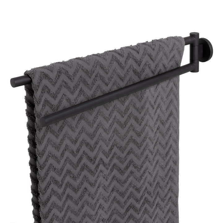 Tiger Noon Handtuchhalter mit zwei schwenkbaren Armen, Edelstahl, Farbe: Schwarz, B x H x T: 4,9 x 7