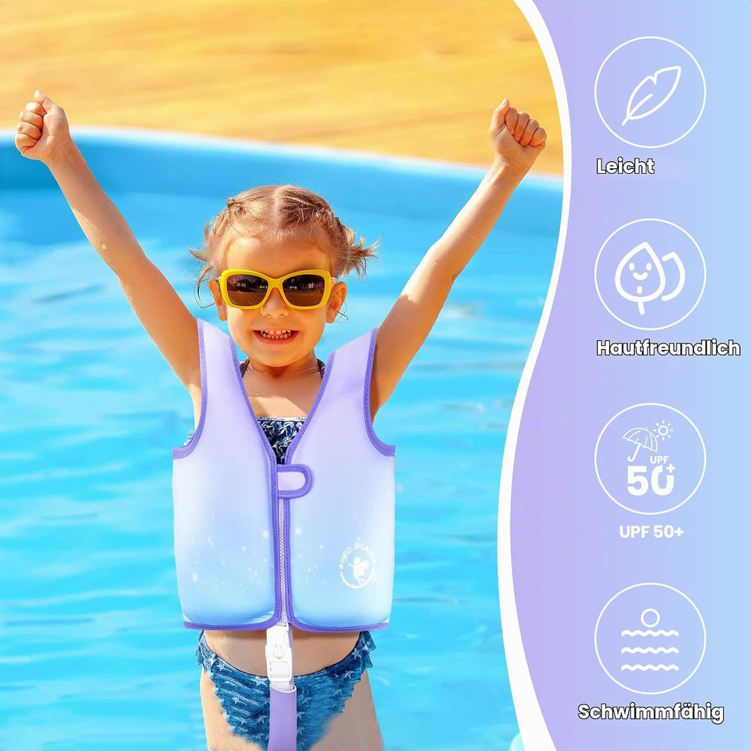 Kinder Mädchen Junge Schwimmlernweste, Schwimmhilfe Schwimmen Jacket für Kleinkinder Alter 1-6 mit E
