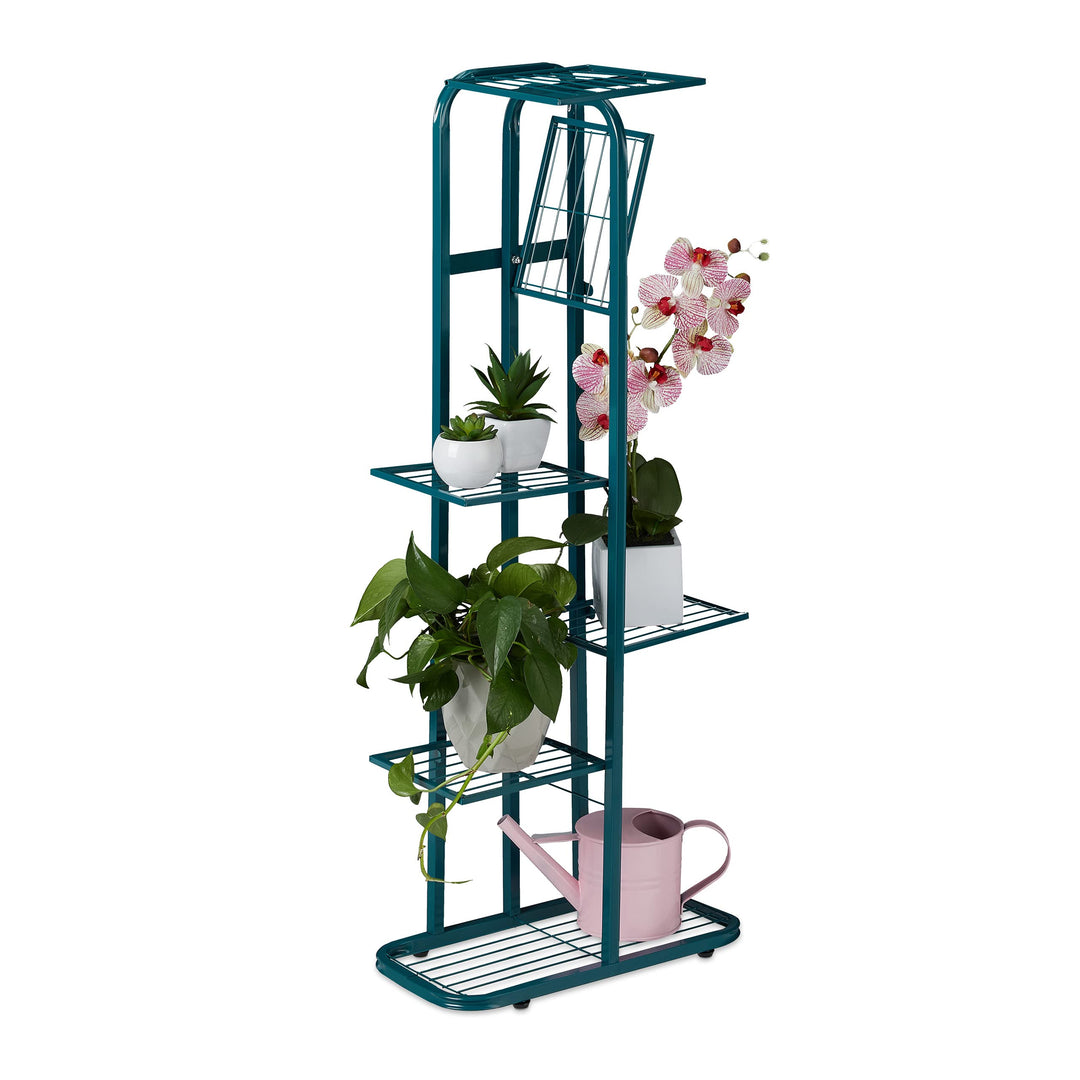 Relaxdays Blumentreppe Metall, 6-stufige Blumenetagere, aussen & innen, HBT 107 x 44 x 24 cm, Pflanz