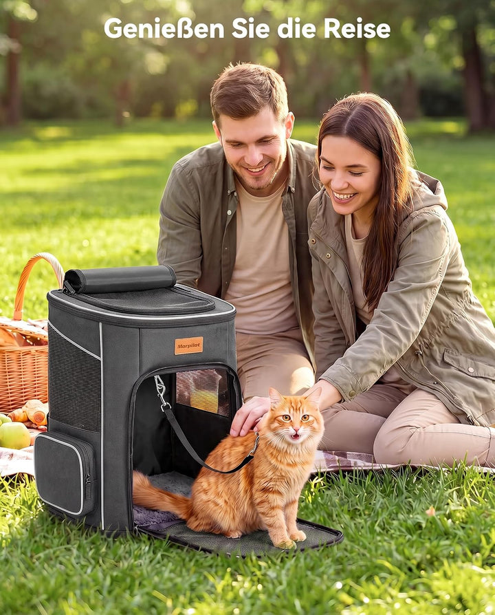 Morpilot Katzenrucksack Hunderucksack für Katzen und Kleine Hunde 7kg, Faltbare Haustier Rucksack mi