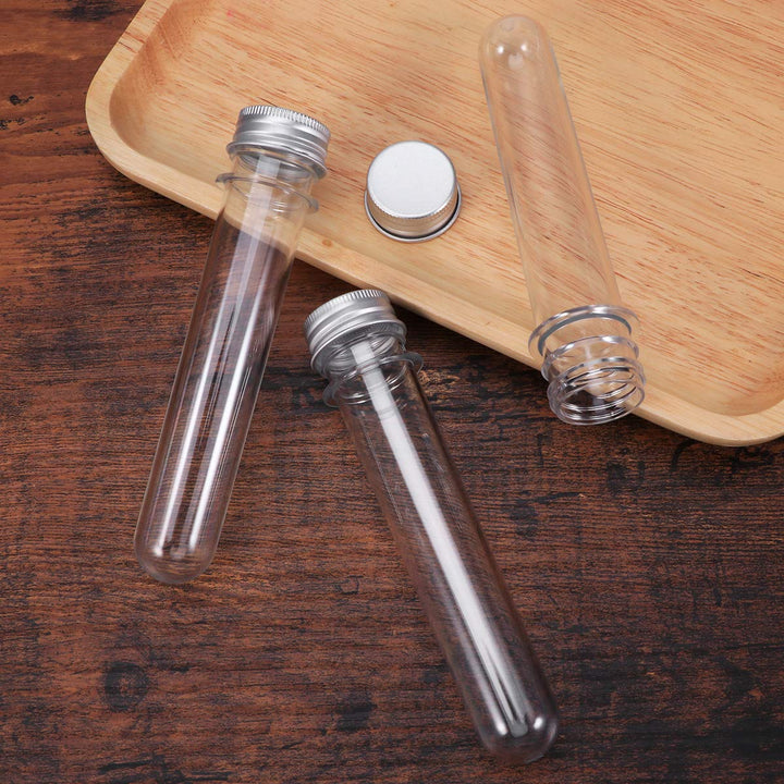 Ueetek 20 Stück Reagenzgläser 40 ml mit Schraubkappen aus Kunststoff (transparent)