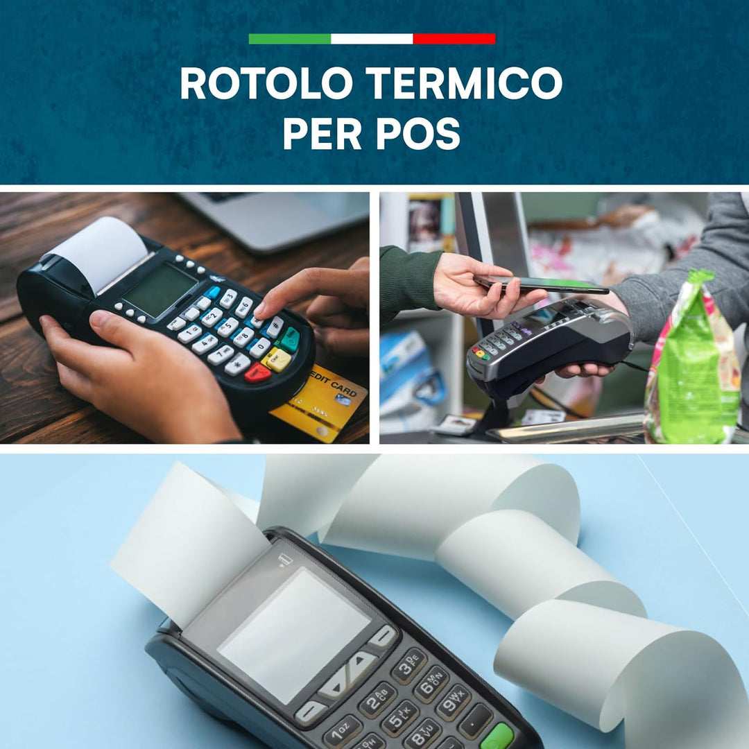 50 Thermal Rolls 57 mm x 20 m - Till Rolls - Thermal Paper - Receipt Rolls for ATM - Credit Card Rea