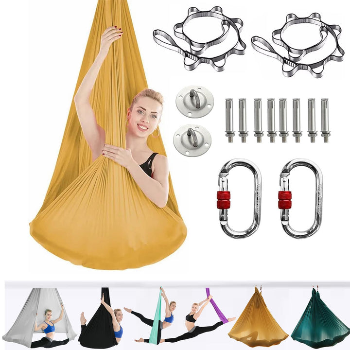 Yoga-Set für Erwachsene, Yoga-Zubehör, 500 kg Belastung, inkl. Kompletter Installationshardware Gold