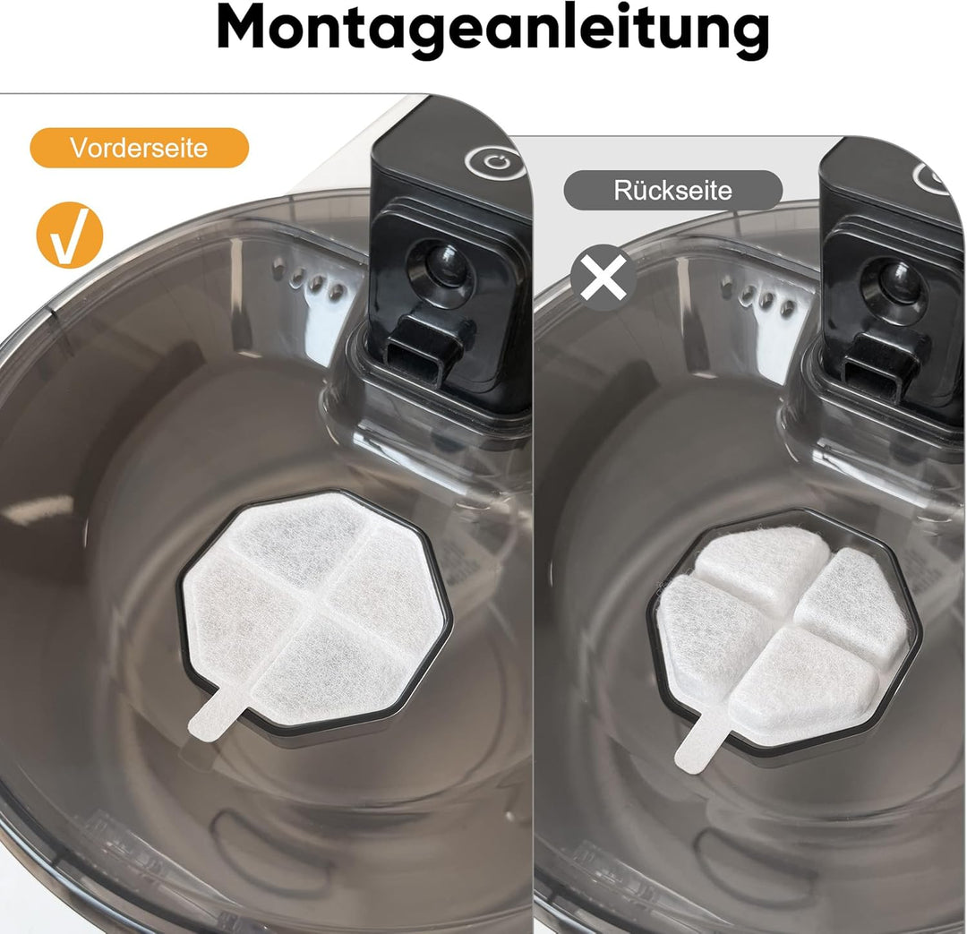 FUKUMARU Trinkbrunnen Filter 9pcs für 4.5L Edelstahl Katzenbrunnen, aus hochdichtem Schwammfilter, A