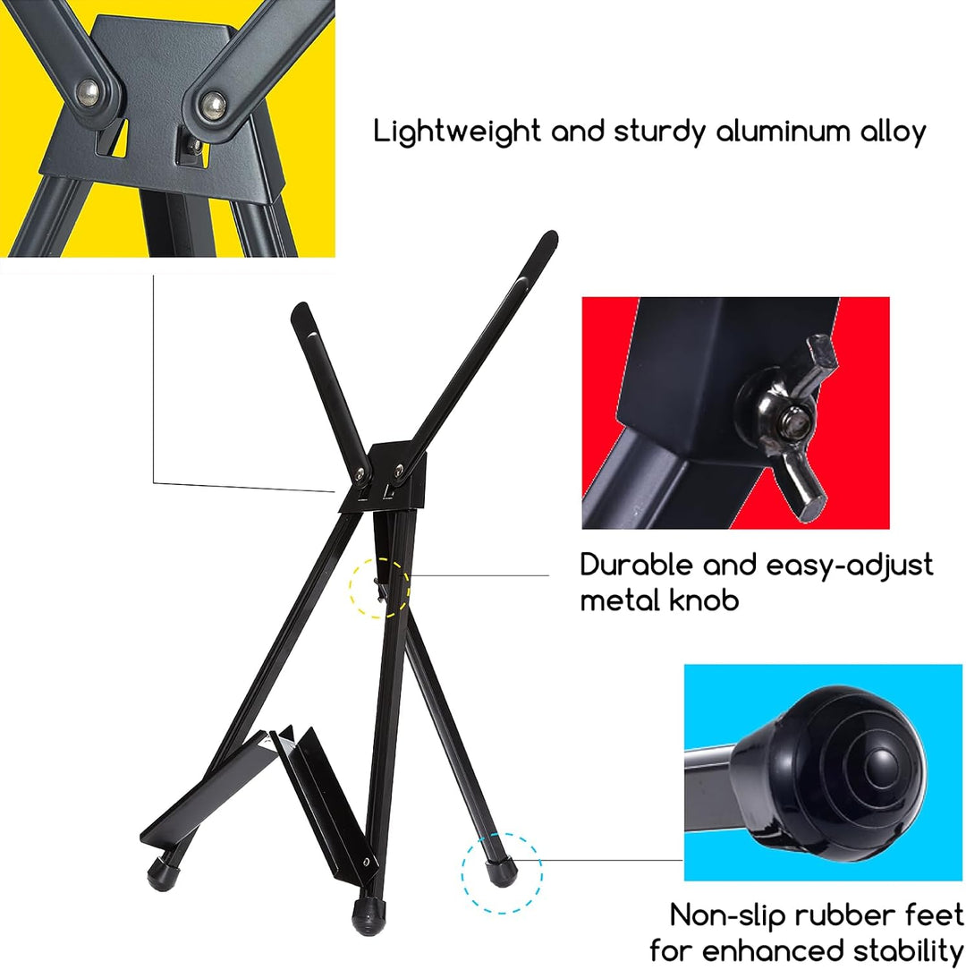 MEEDEN 10 pcs Künstler Display Staffelei, Aluminium Stativ Tischstaffelei, Staffelei Leicht und Klap