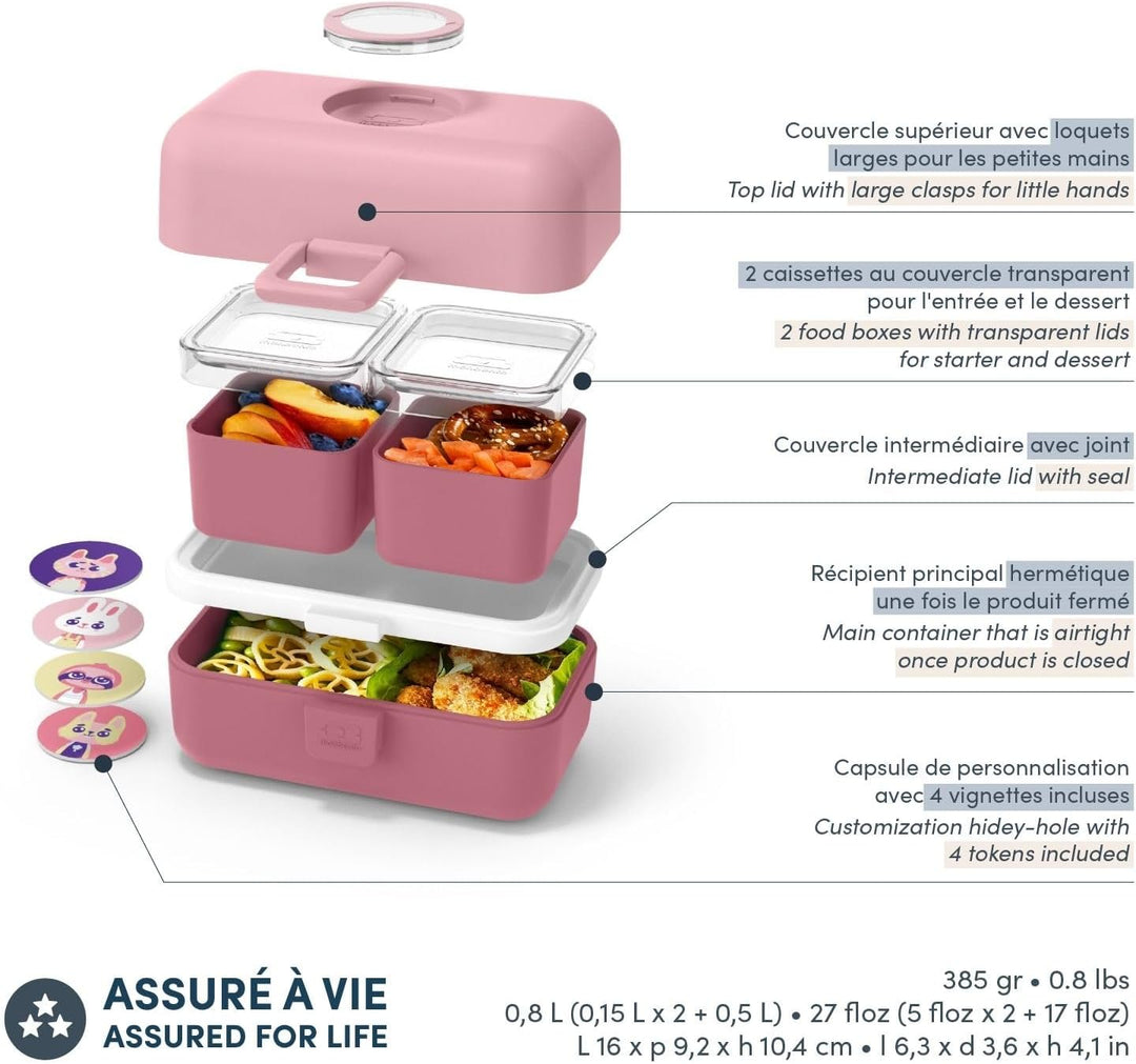 monbento MB Tresor Infinity – Brotdose Kinder 3 Fächer – Lunchbox BPA-frei – Jausenbox Kinder- Ideal