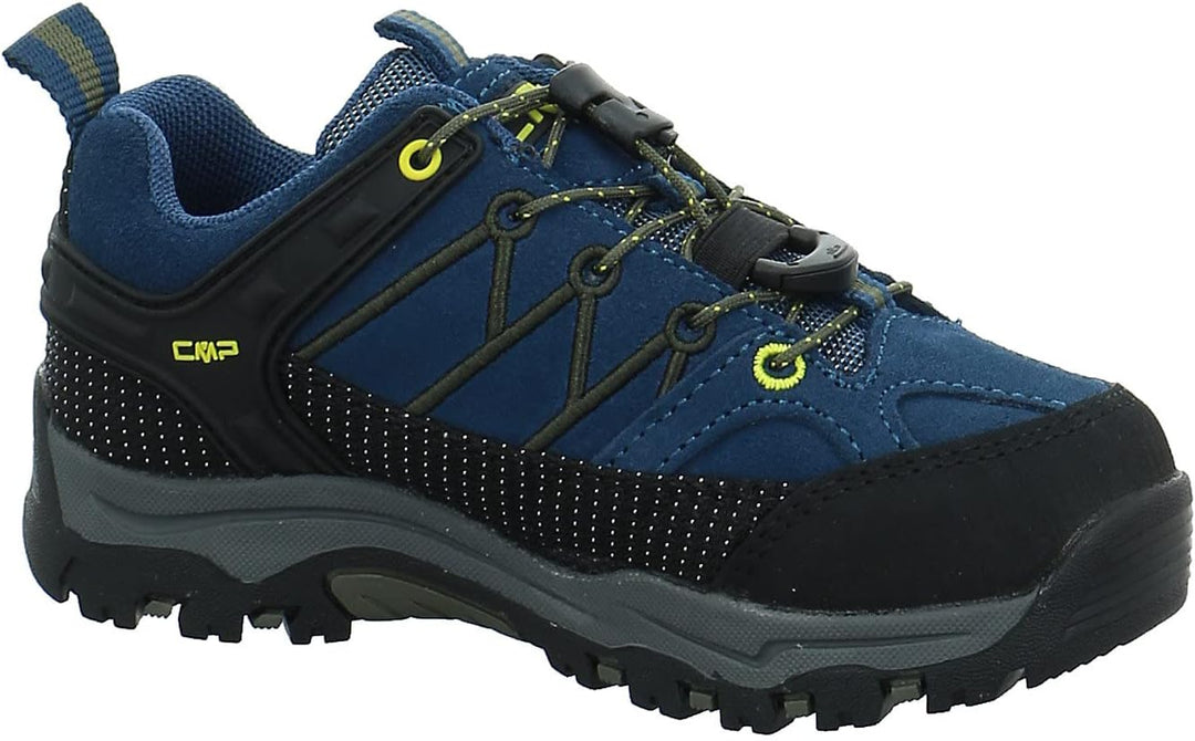 CMP Jungen Kids Rigel Low Shoes Wp Trekking-Schuhe 28 EU Blau Gelb Blue Ink Yellow, 28 EU Blau Gelb