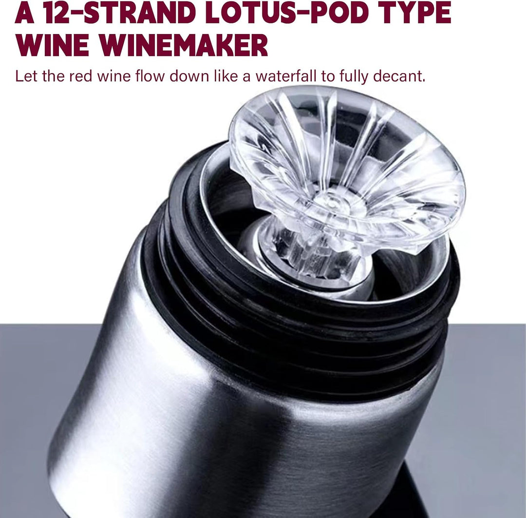 Wein Dekanter Kristallglas: Rotweinkaraffe mit integriertem Belüfter, Rotwein Dekantierer, Eisberg-D
