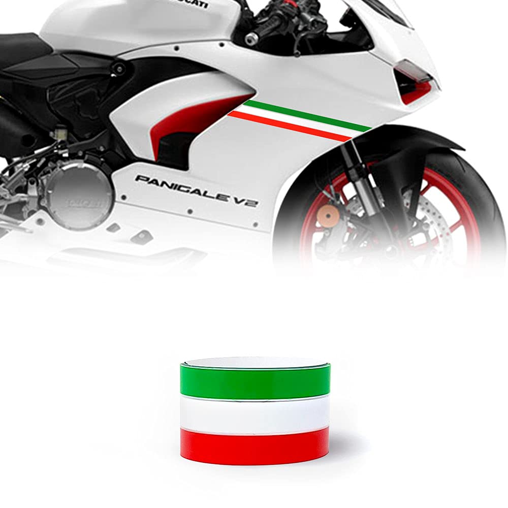 4R Quattroerre.it 10641 Klebestreifen für Motorräder dreifarbige Flagge Italien, 5 cm x 2 mt, 5 cm x