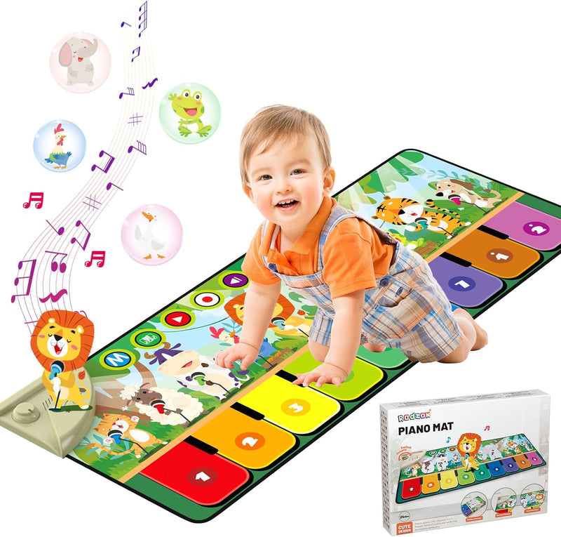 Rodzon 63301 Baby Spielzeug ab 1 Jahr, Musikmatte Kinder 19 Liedern 10 Tieren, Kinderspielzeug ab 1