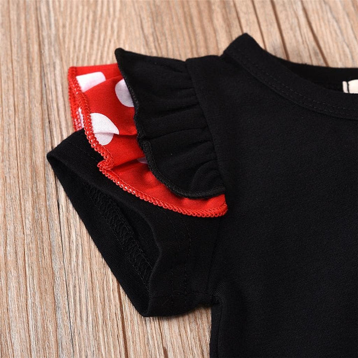 Lito Angels Minnie Mouse Kleid Kostüm Verkleidung mit Stirnband für Baby Kleinkind Mädchen, Hosenträ