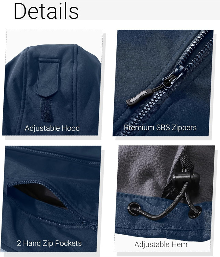 Outdoor Ventures Damen Softshelljacke Kurze Gefütterte Funktionsjacke Wasserdichte Übergangsjacke mi
