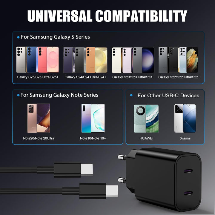 45W USB C Ladegerät Schnellladegerät für Samsung Galaxy S25 S24 S23 S22 S21 Ultra,Usb C Schnellladek