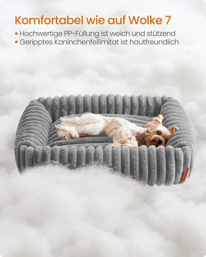 Feandrea Hundebett, mittelgrosses orthopädisches Hundekörbchen, Hundekissen waschbar, Flauschige Hun