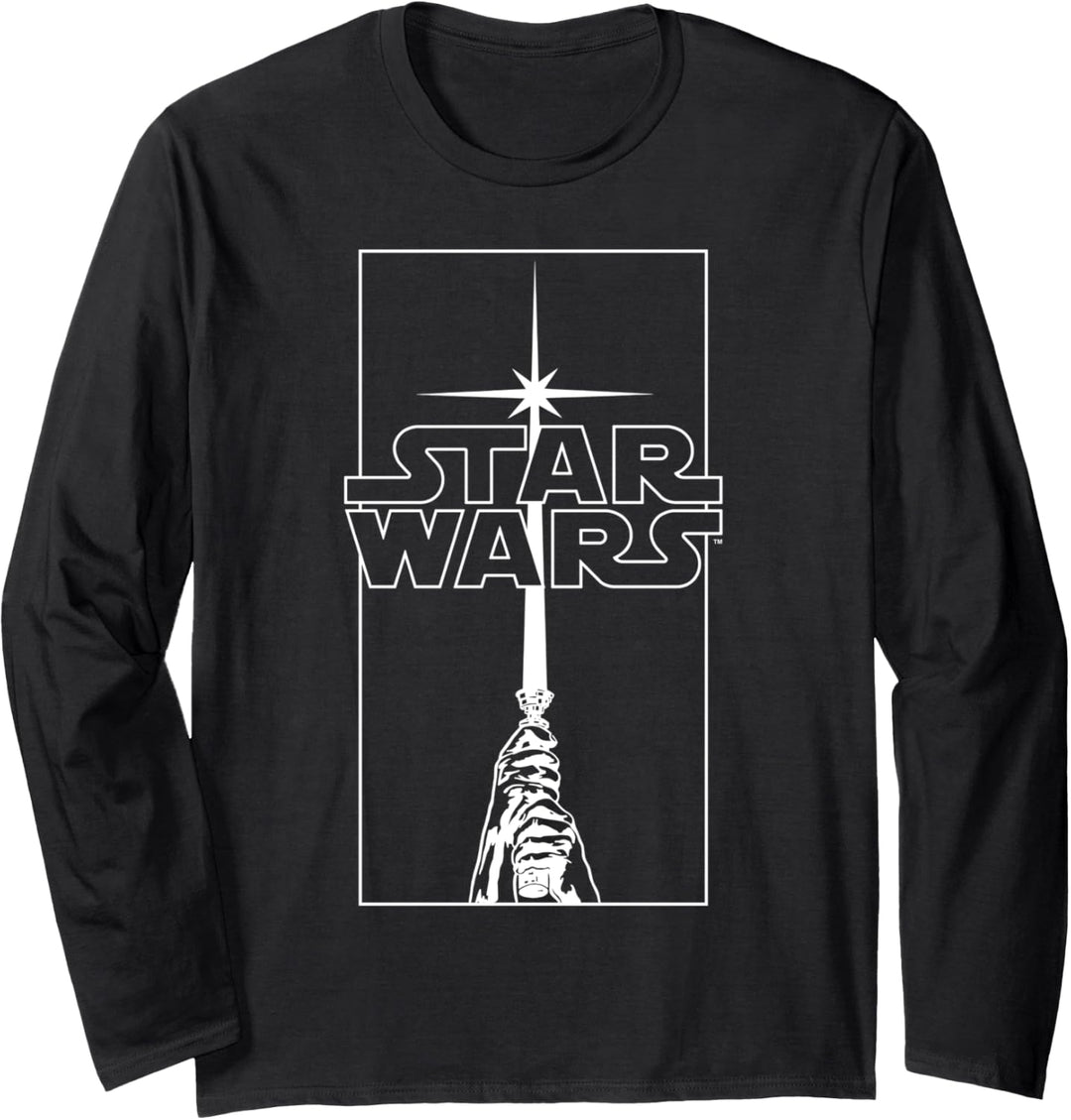 Star Wars Saber Logo White Langarmshirt