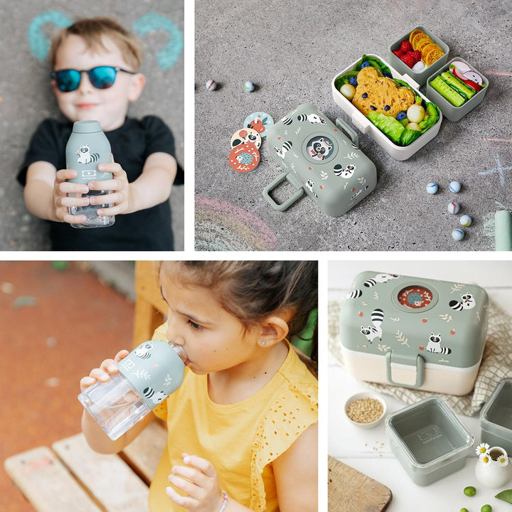 monbento - Geschenkbox Kinder Mittagessen - Mit Brotdose MB Tresor Raccoon, Trinkflasche MB Positive
