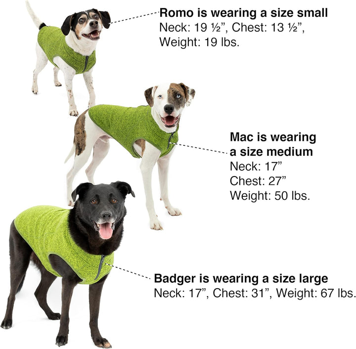 Kurgo Core Hunde-Pullover, Leichtes Fleece, Mit 2-Wege-Reissverschluss, Mit Hundegeschirr kompatibel