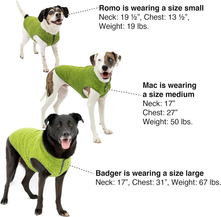 Kurgo Core Hunde-Pullover, Leichtes Fleece, Mit 2-Wege-Reissverschluss, Mit Hundegeschirr kompatibel