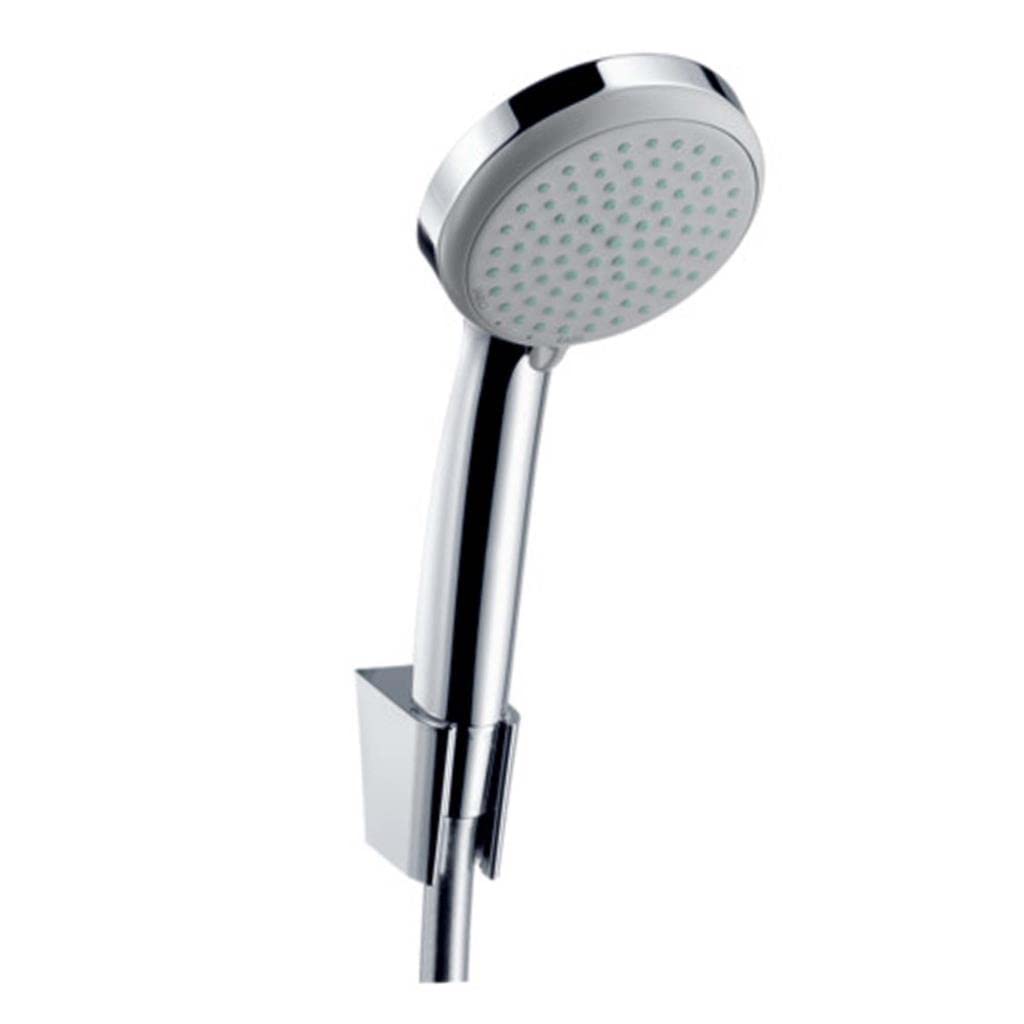 hansgrohe Croma 100 Duschkopf, inkl. Duschkopfhalter, 4 Strahlarten, Chrom Set mit Brauseschlauch 1,