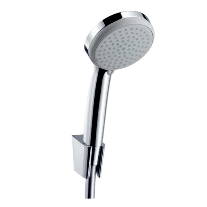 hansgrohe Croma 100 Duschkopf, inkl. Duschkopfhalter, 4 Strahlarten, Chrom Set mit Brauseschlauch 1,