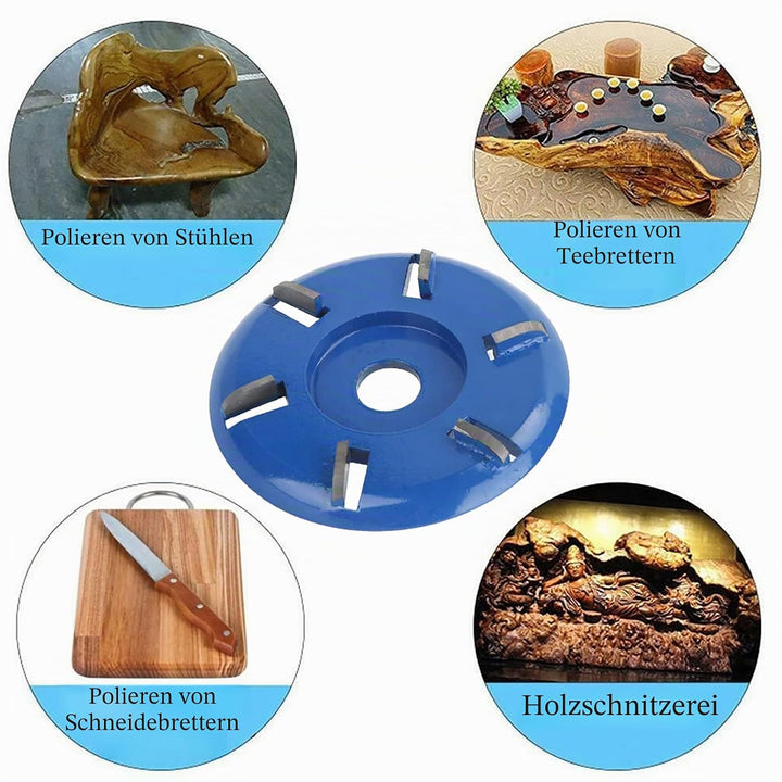 Wolframcarbid Holzschnitzscheibe für Winkelschleifer, 6 Zähne Frässcheibe Drechselbank Holzschneiden
