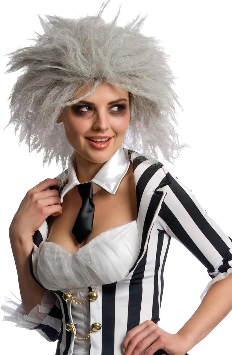 Rubie‘s Official Beetlejuice-Kostüm für Damen mit Perücke, sexy Outfit für Halloween, M