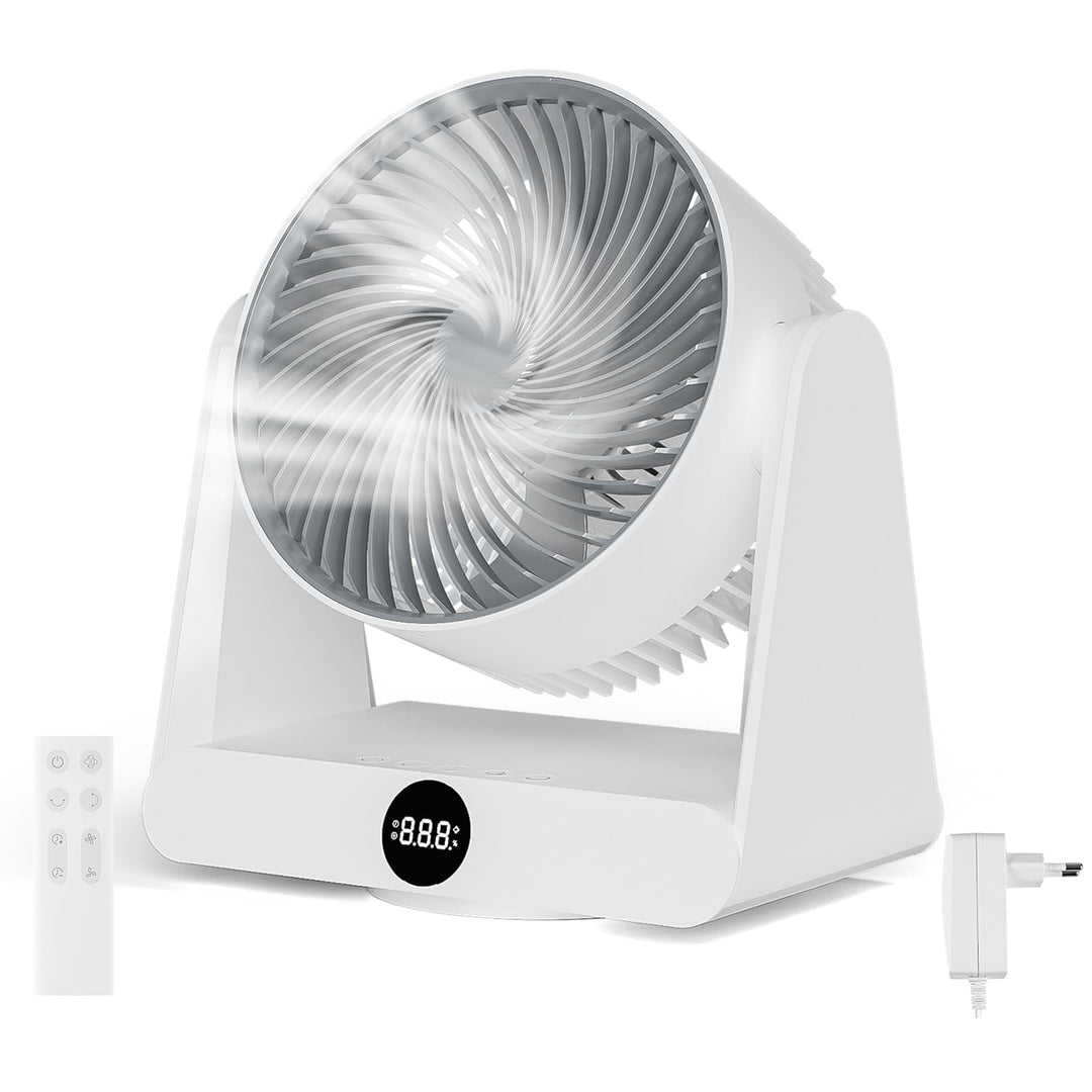 Dreamhigh® Leiser Ventilator mit Fernbedienung, 12-Geschwindigstufe 12H Timer, 90° Auto oszillierend