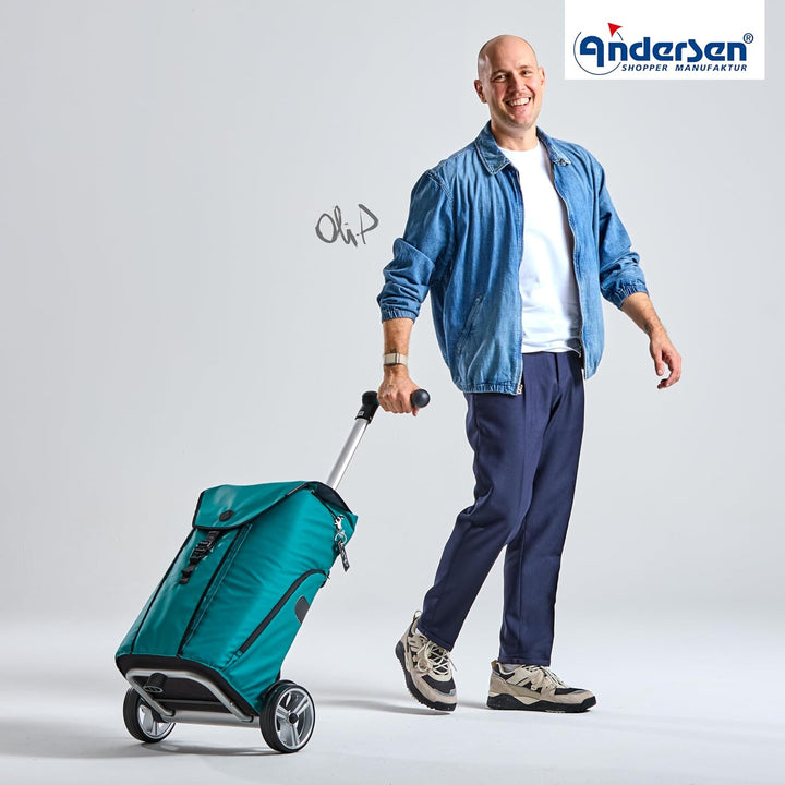 ANDERSEN Einkaufstrolley - Shopper Oli.P 3.0 Petrol 50 L Einkaufswagen, hochwertig, Rucksack, Thermo