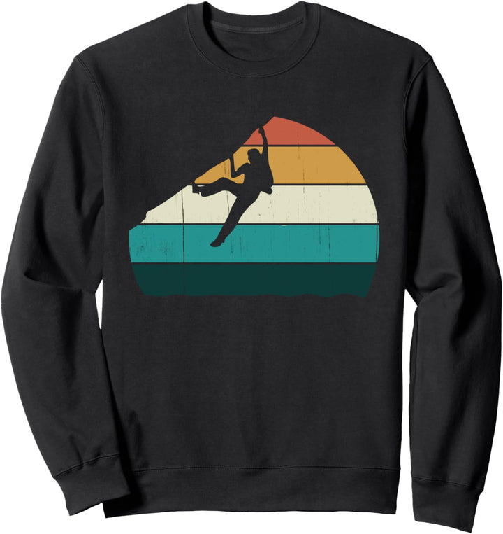 Bouldering - Vintage Sunset Free Climber Scalier Geschenk Sweatshirt