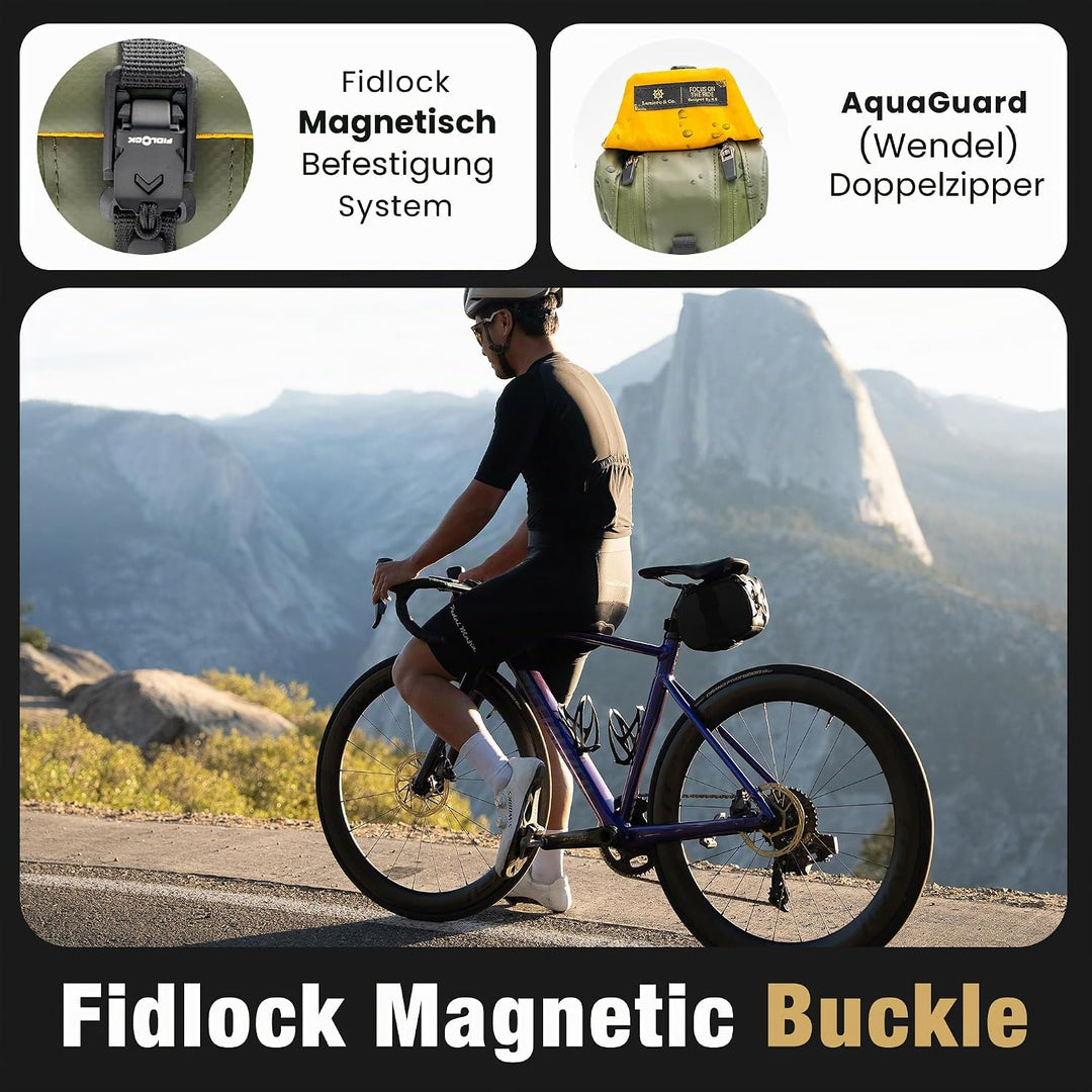 Lumiere &amp; Co. Maximus Magnetische Satteltasche – 17,78 × 10 × 10 cm | Schnellbefestigende Satteltasc