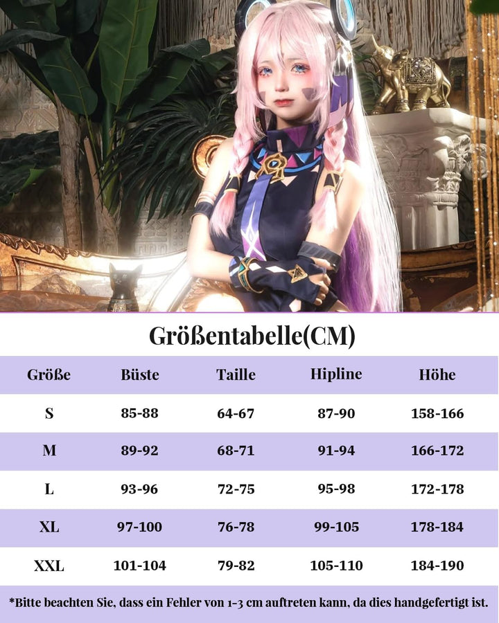 CR ROLECOS Lynette Cosplay Magischer Assistent Lynette Kostüm Outfit Charaktere Uniform Kleid Full S