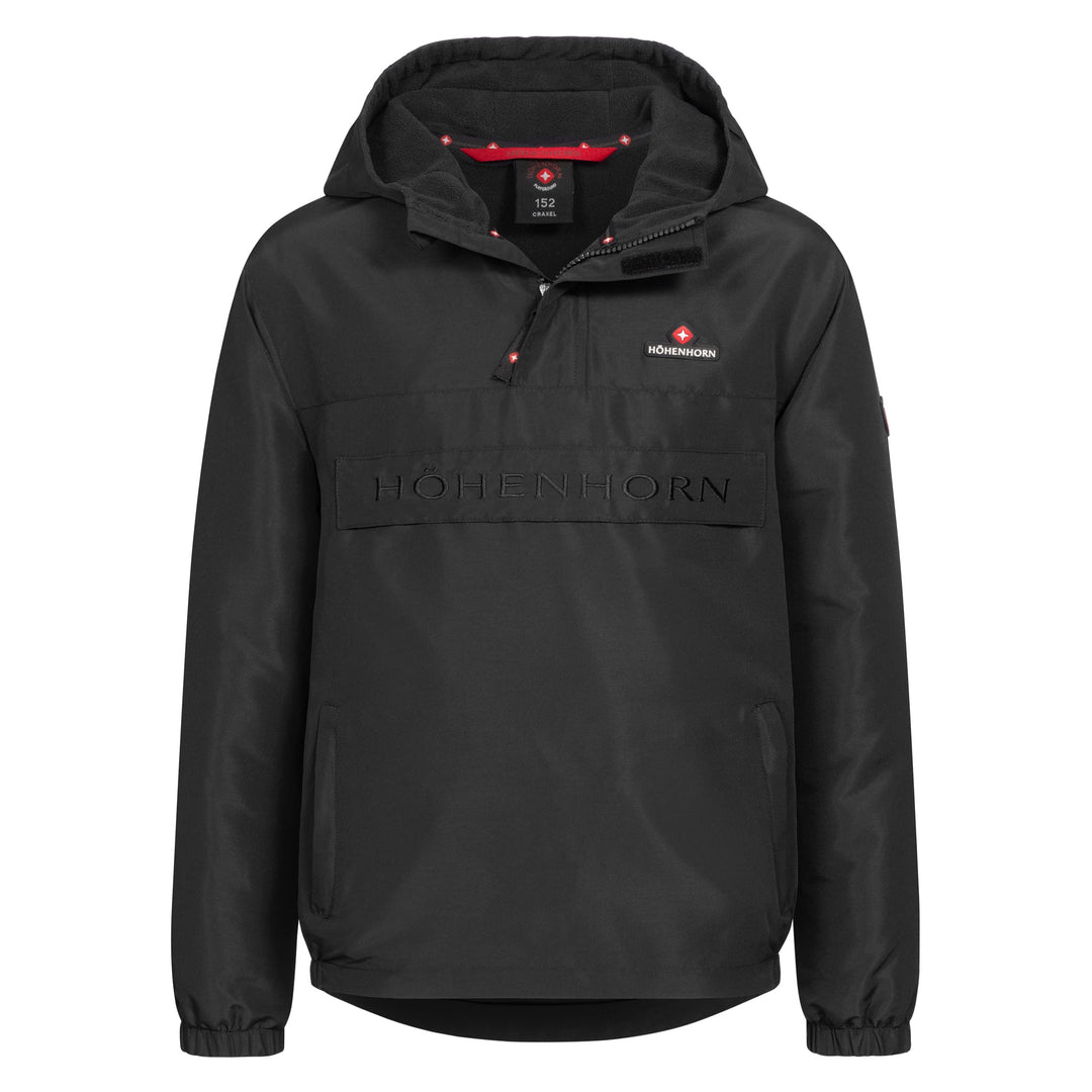 Höhenhorn Craxel Kinder Jungen Mädchen Jacke Windbreaker Gefüttert mit Brusttasche 116 Schwarz, 116