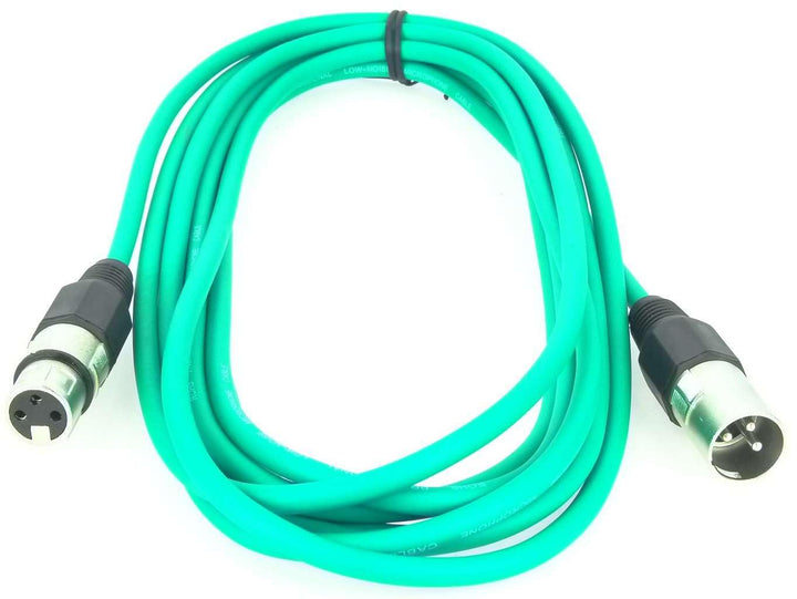 Paccs 10 Stück 5 m Mikrofonkabel Grün XLR Stecker male auf XLR Buchse female - Symmetrisch Audio Kab