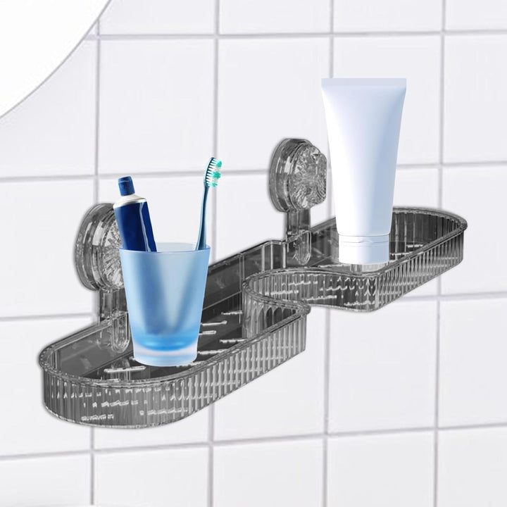 Bathroom Shelves, Shower Shelf, No-Drill Bathroom Suction Storage Box, Non-Slip Wall Mounted Shower