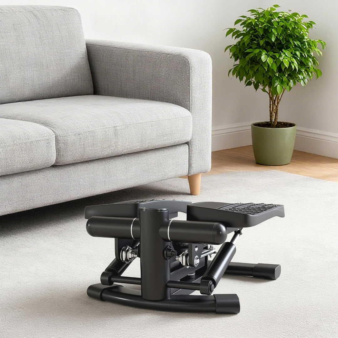 SPORTNOW Mini-Stepper Fitness, Stepper Torsionsscheibe Taille 2 in 1 übergrosse rutschfeste Pedale,